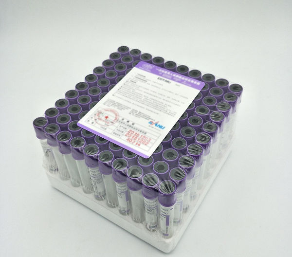 채혈 튜브 바이알 컨테이너 시험관 2ML 자주빛 캡 클리어 글라스 BD 튜브 100 PC / 접시 공급자